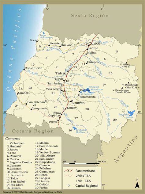Ubicación de Linares en la Región del Maule