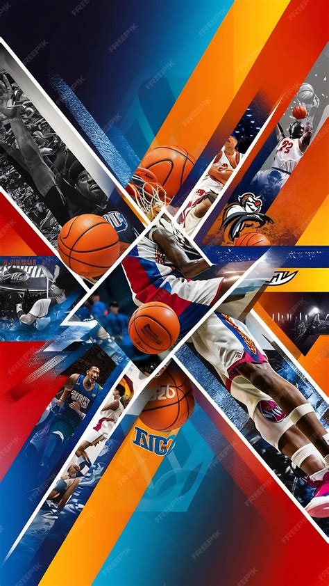 Diseño digital de collage de baloncesto