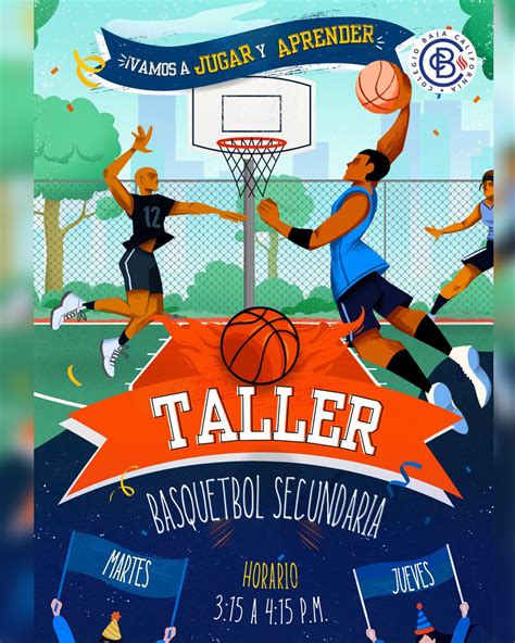 Cartel vertical de taller de básquetbol