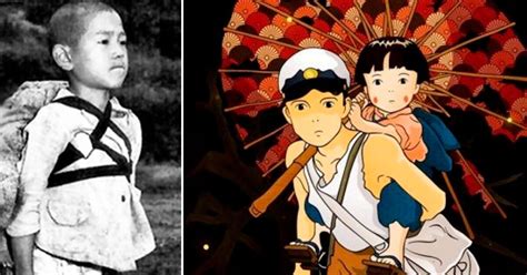 Seita y Setsuko bajo el refugio