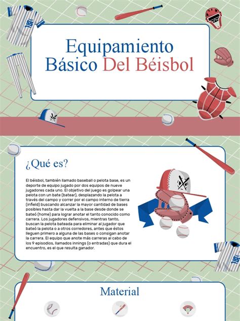 Implementos esenciales del béisbol
