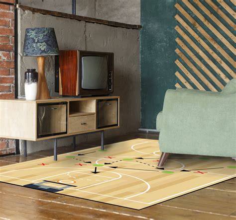 Alfombra vinílica con jugada de baloncesto