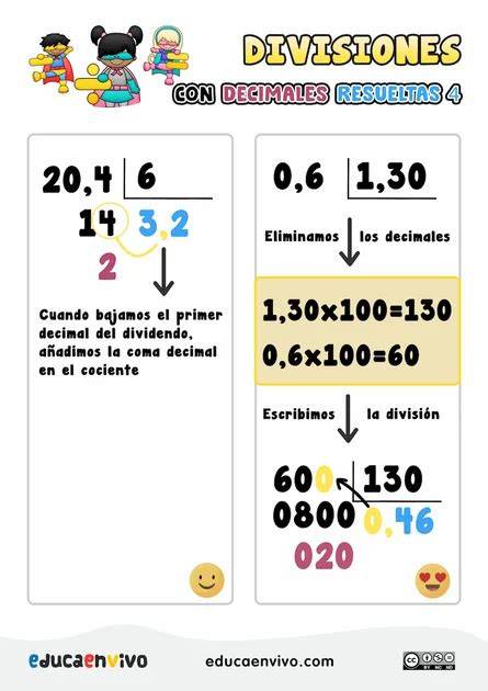 división larga con números decimales