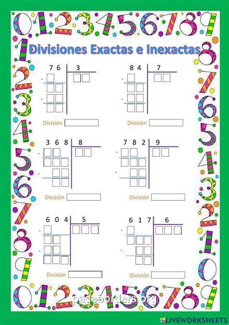 División exacta e inexacta para niños