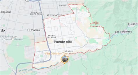 Mapa de recintos deportivos de Puente Alto