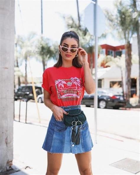 looks con camisetas rojas para mujer