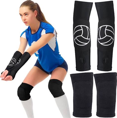 jugadora de voleibol con rodilleras acolchadas