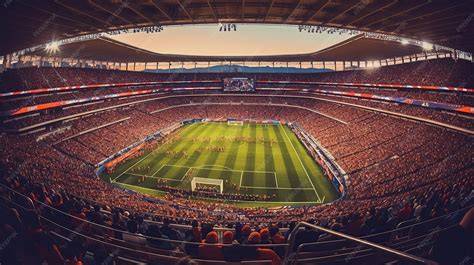 Estadio de fútbol con gradas desde arriba