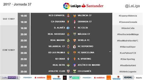 Calendario de la Jornada 37 de Liga