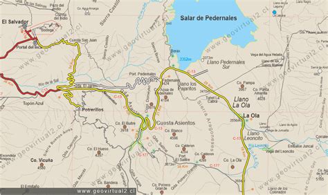 Mapa del Salar de Pedernales y División Salvador