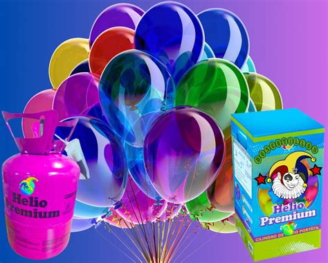 Tanques de helio y globos inflados
