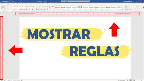 Regla horizontal y vertical Word