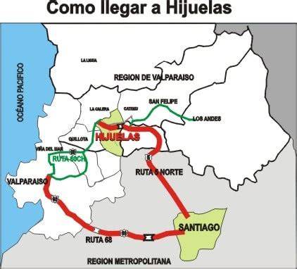 Mapa de acceso a Hijuelas km 108