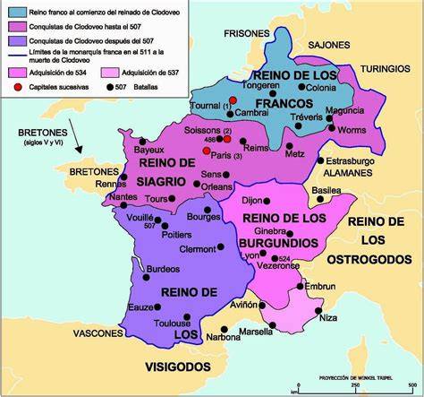 Mapa de Europa medieval y Francia