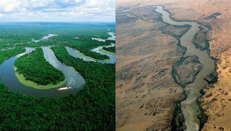 Río Amazonas y río Nilo comparación