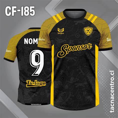 Camisa de fútbol negra con estrellas amarillas