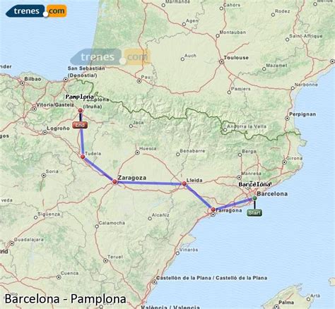 Mapa de la ruta Barcelona Pamplona