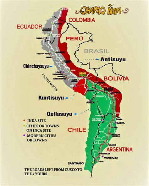 Mapa del Qhapaq Ñan en los Andes