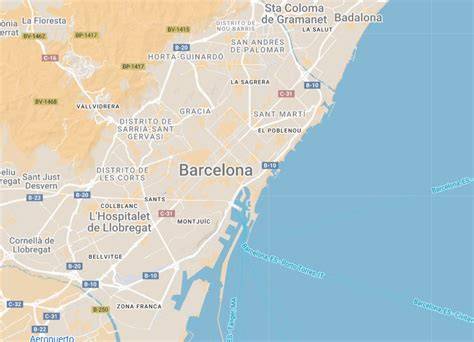 Mapa de Barcelona a Roma