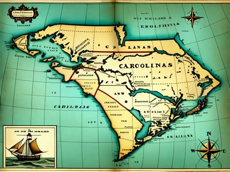Mapa histórico de las Carolinas divididas