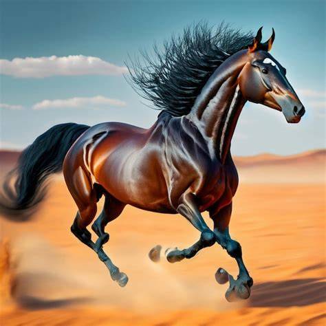 Caballo pura sangre corriendo a máxima velocidad