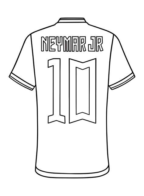 Neymar con camiseta del PSG para colorear