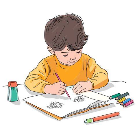 Niño coloreando dibujo de fútbol