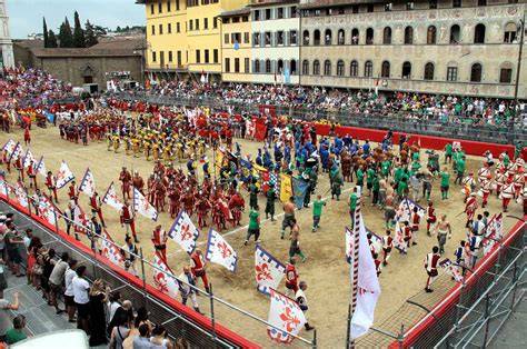 Partido de calcio florentino en Piazza Santa Croce