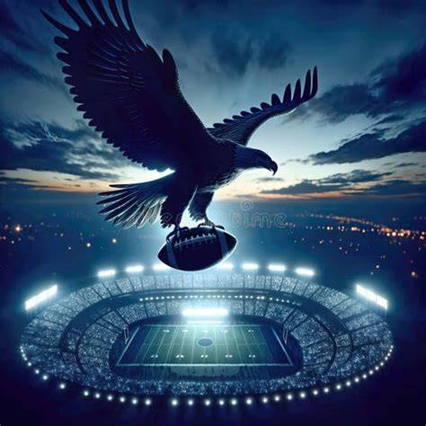 Águila volando sobre estadio de fútbol