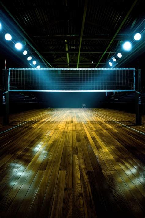 Perro negro en cancha de voleibol