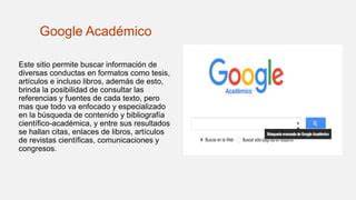 Interfaz de búsqueda académica con resultados facetados