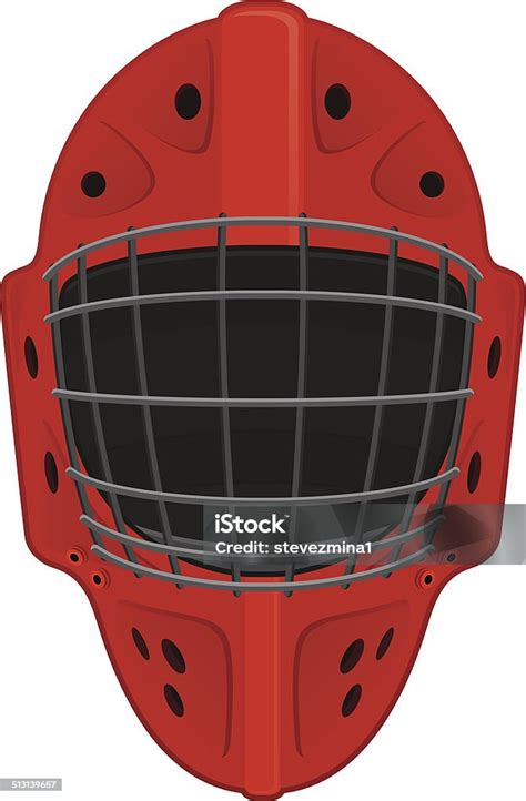 Chevrones rojos sobre máscara de hockey