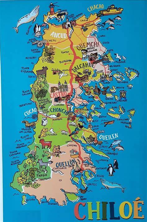 Mapa cultural de Chiloé y tradición huilliche